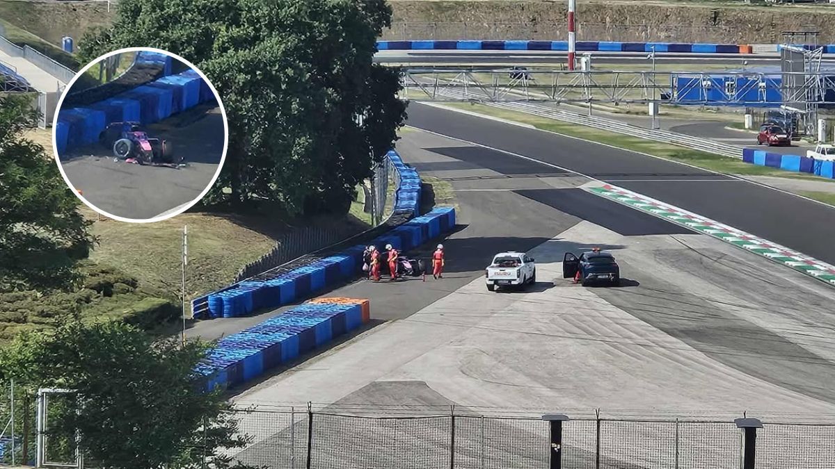 Franco Colapinto sufrió un accidente en Hungría durante los test Pirelli. Franco Colapinto sufrió un accidente en Hungría durante los test Pirelli.