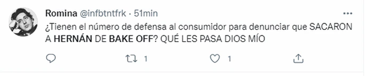En las redes lamentaron la partida de Hern&aacute;n de Bake Off.
