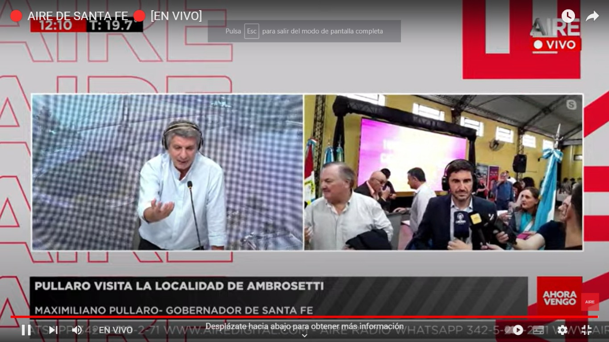 La primera transmisión por Starlink en la provincia de Santa Fe fue hecha por AIRE
