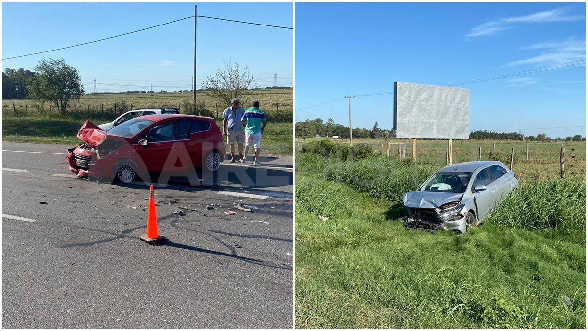 Así quedaron los vehículos tras el choque en la ruta nacional 19.