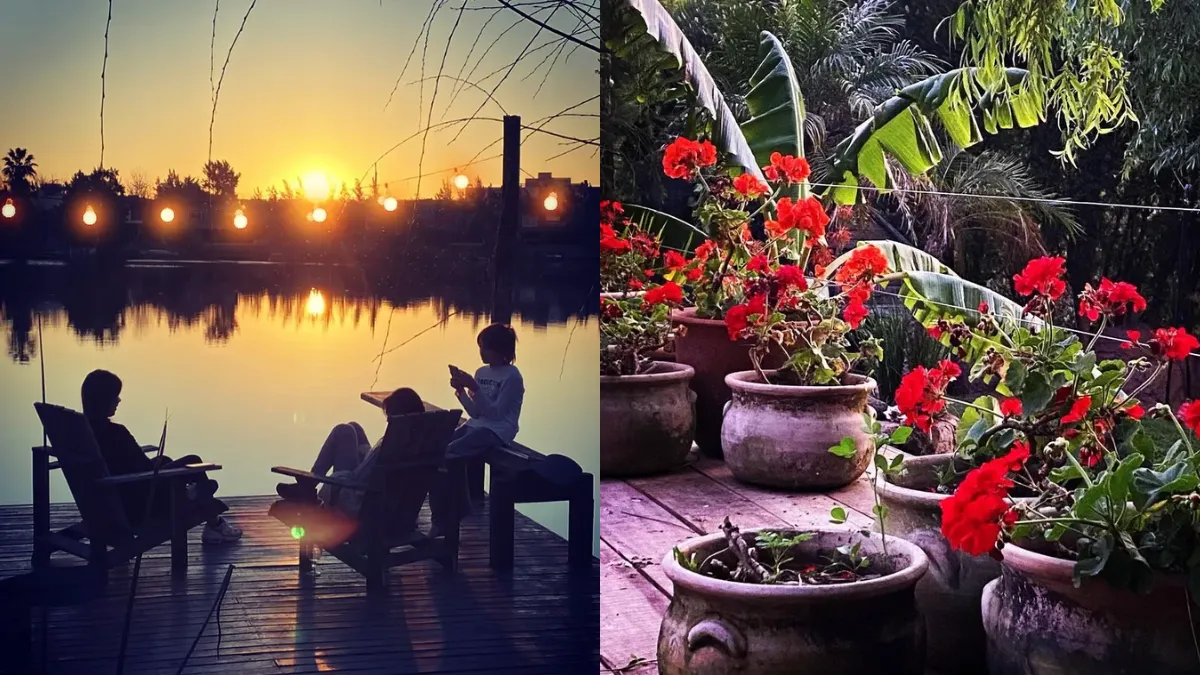 Facundo Arana y María Susini cuentan con un amplio jardín con salida al lago y repleto de flores. Facundo Arana y María Susini cuentan con un amplio jardín con salida al lago y repleto de flores.