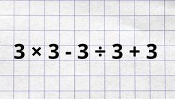 altText(¿Cuánto es 3 × 3 - 3 ÷ 3 + 3? La cuenta matemática simple que solo el 9% logra resolver)}