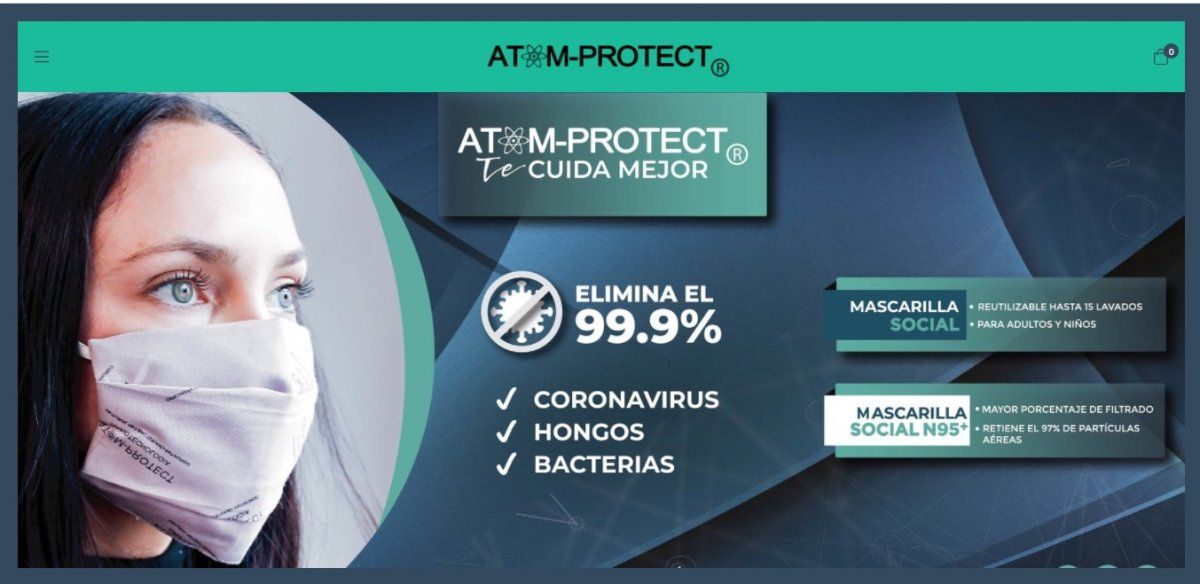 Para las especificaciones y detalles de los barbijos Atom Protect se puede ingresar a su porta de internet https://atomprotect.mitiendanube.com/,