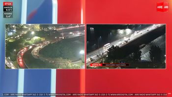 Tránsito muy complicado en el Viaducto Oroño este viernes por la mañana.