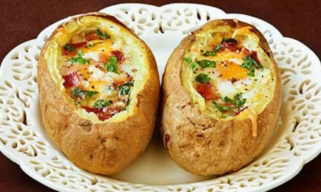 Papas rellenas con jamón y queso. Papas rellenas con jamón y queso.