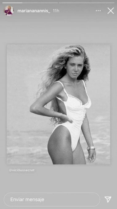 Mariana Nannis publicó una foto de ella de joven.