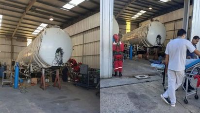 Terrorífico accidente laboral: dos operarios cayeron dentro de un tanque de oxígeno y quedaron inconscientes
