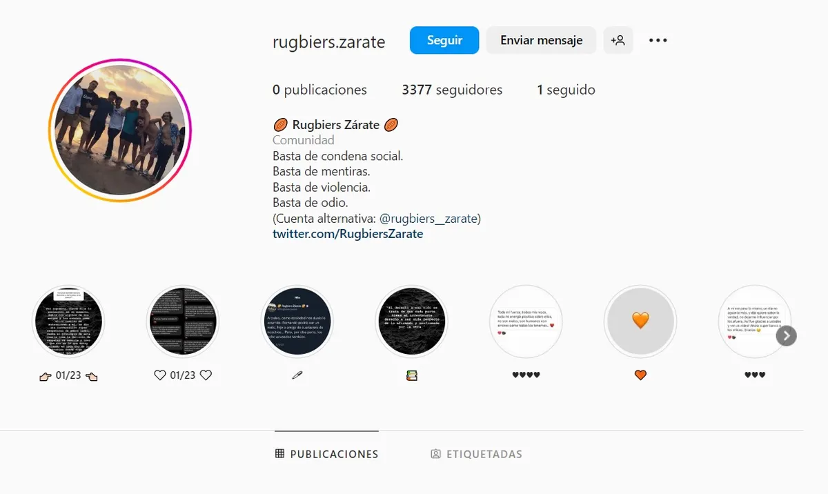Se descubrió que Enzo Comelli y Blas Cinalli manejaban una cuenta de Instagram en donde se defendían.