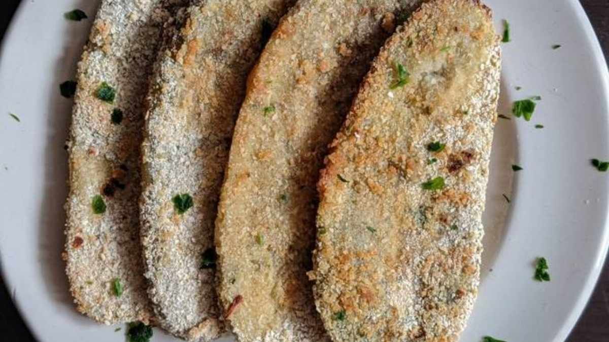 Deliciosas milanesas de berenjenas.