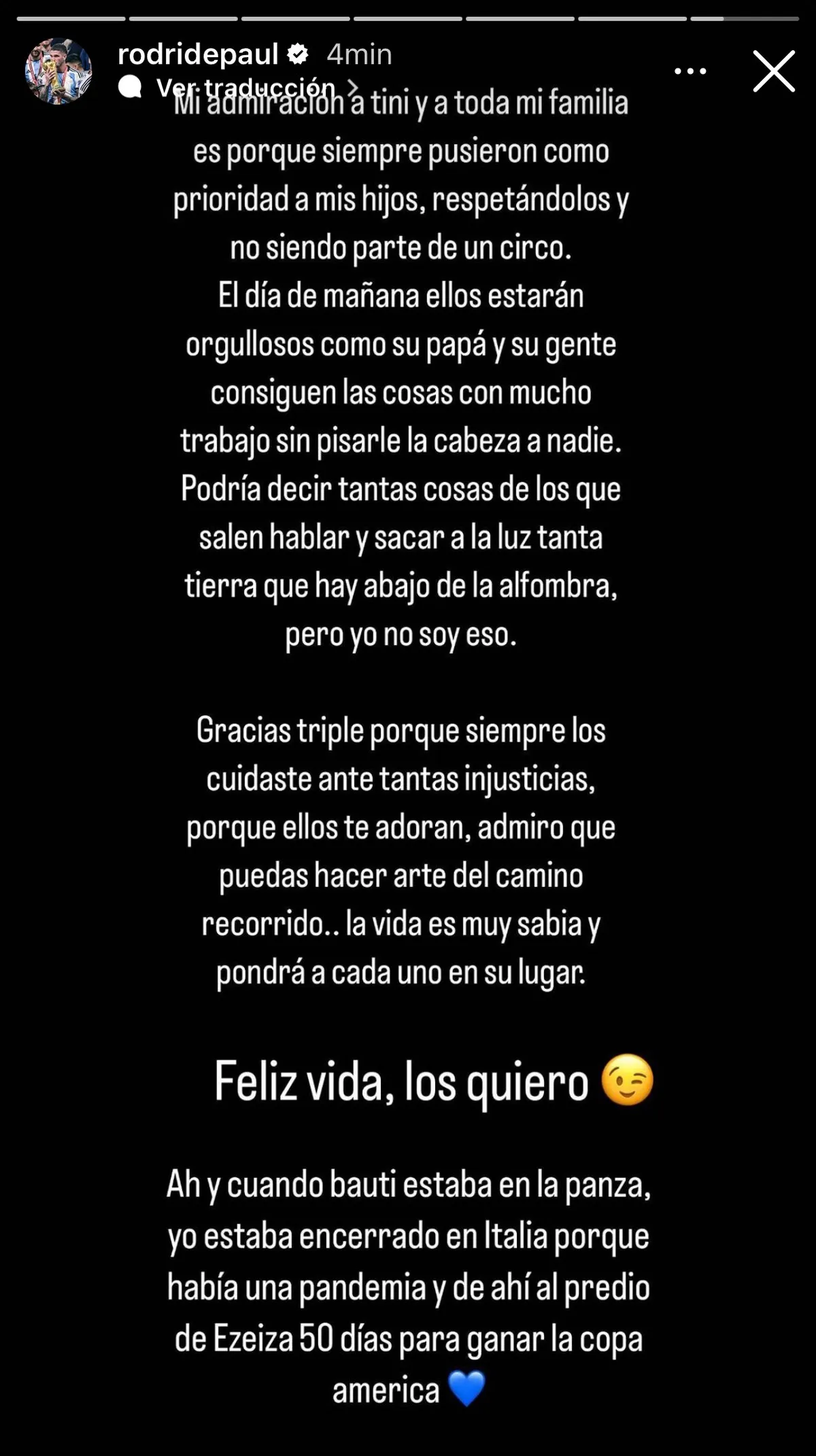 Rodrigo de Paul criticó veladamente a Camila Homs luego del nuevo lanzamiento de Tini. Rodrigo de Paul criticó veladamente a Camila Homs luego del nuevo lanzamiento de Tini.