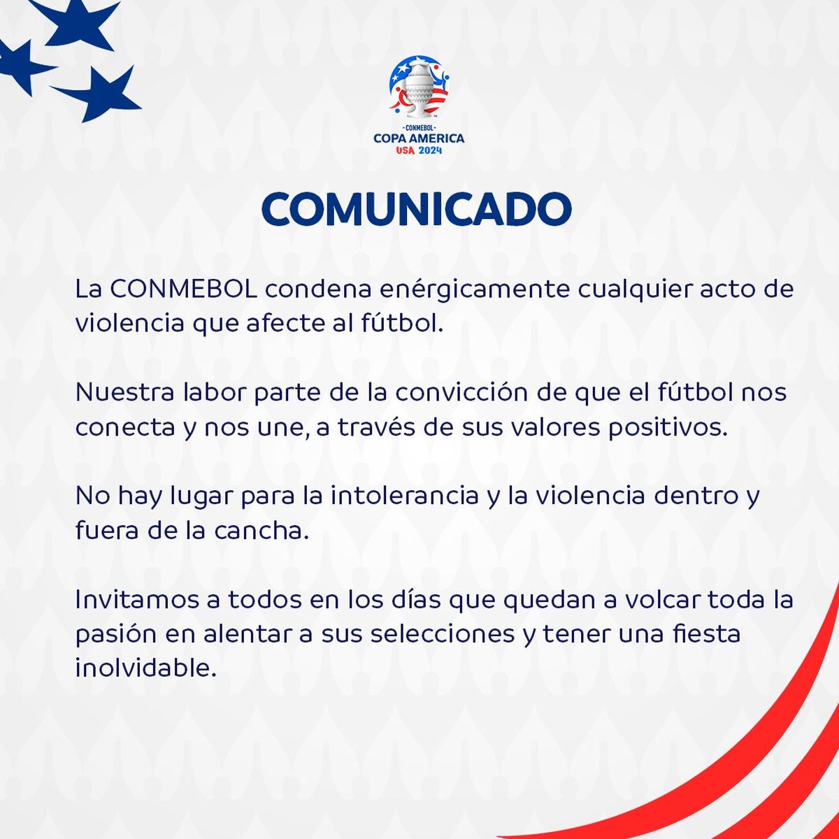 El comunicado oficial de la Conmebol tras los incidentes en Uruguay-Colombia.
