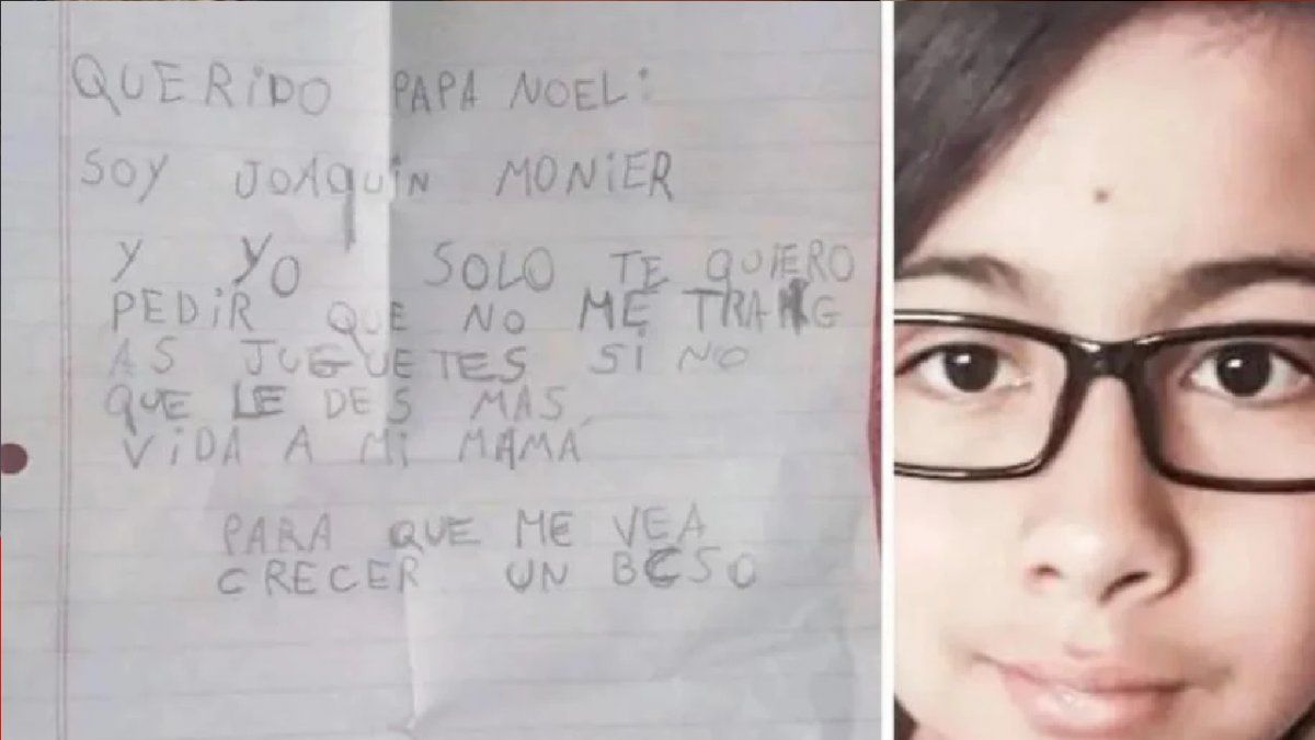 Un nene de Santa Cruz conmovió a todos tras mandarle una carta a Papá Noel pidiéndole que cure a su mamá