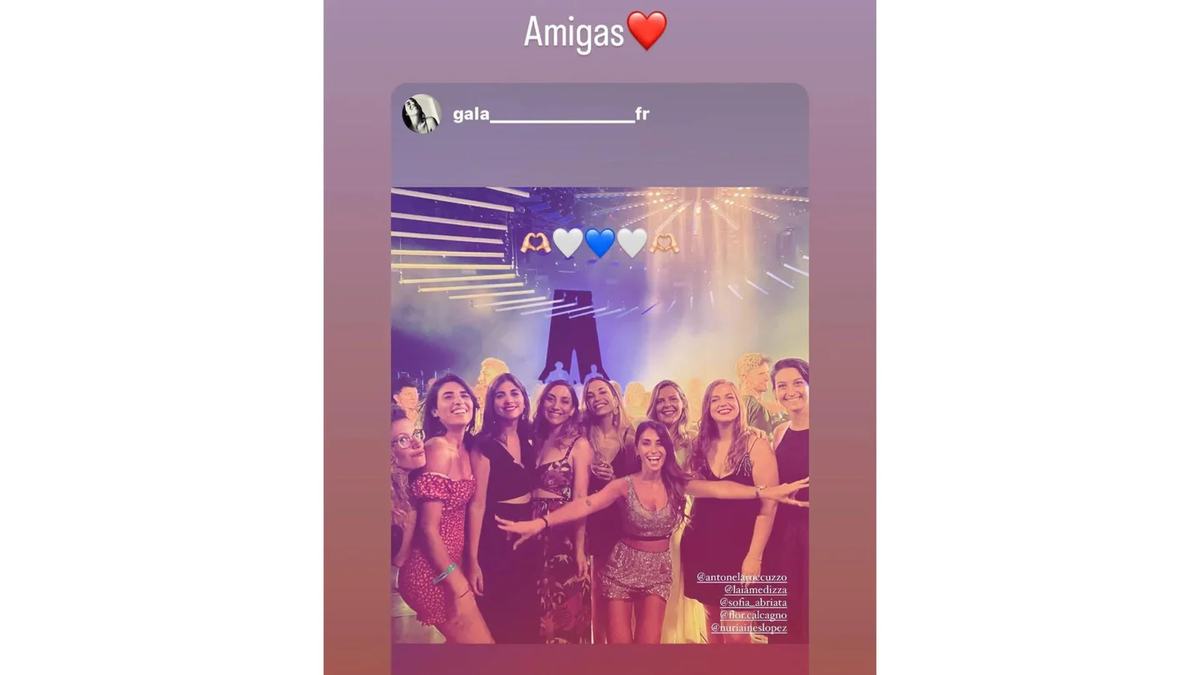 Antonela Rocuzzo disfrutó de la fiesta de Lionel Messi junto a sus amigas.