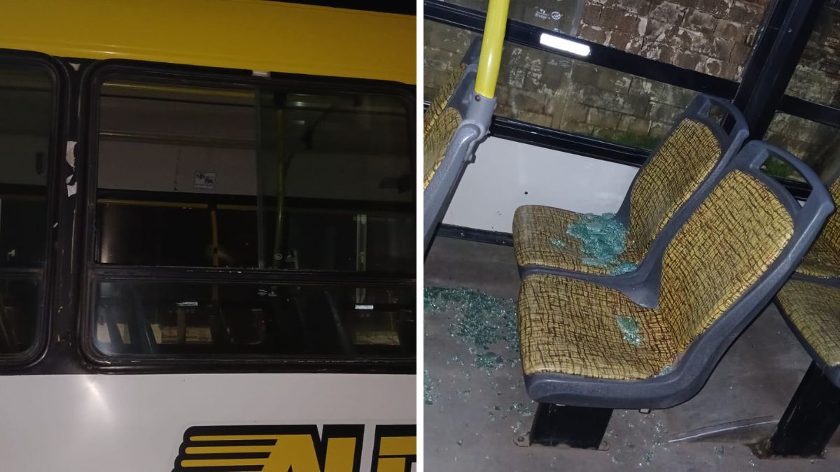 Así quedó el colectivo tras el ataque.