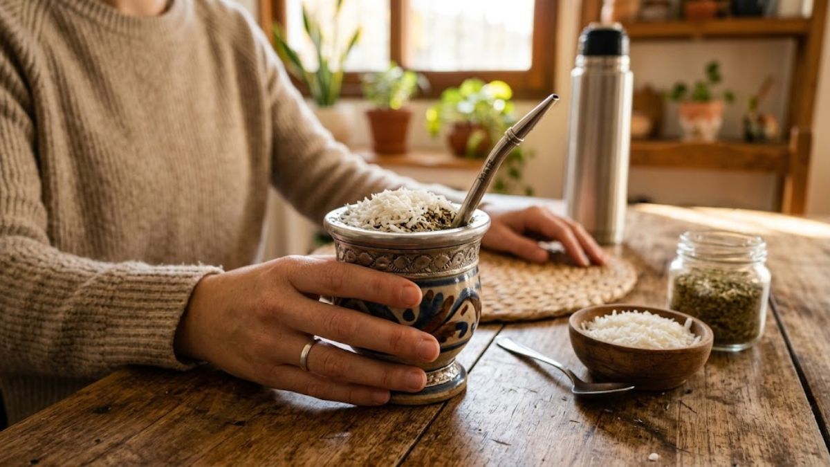 Poner coco rallado en el mate se volvió tendencia por su sabor y beneficios.