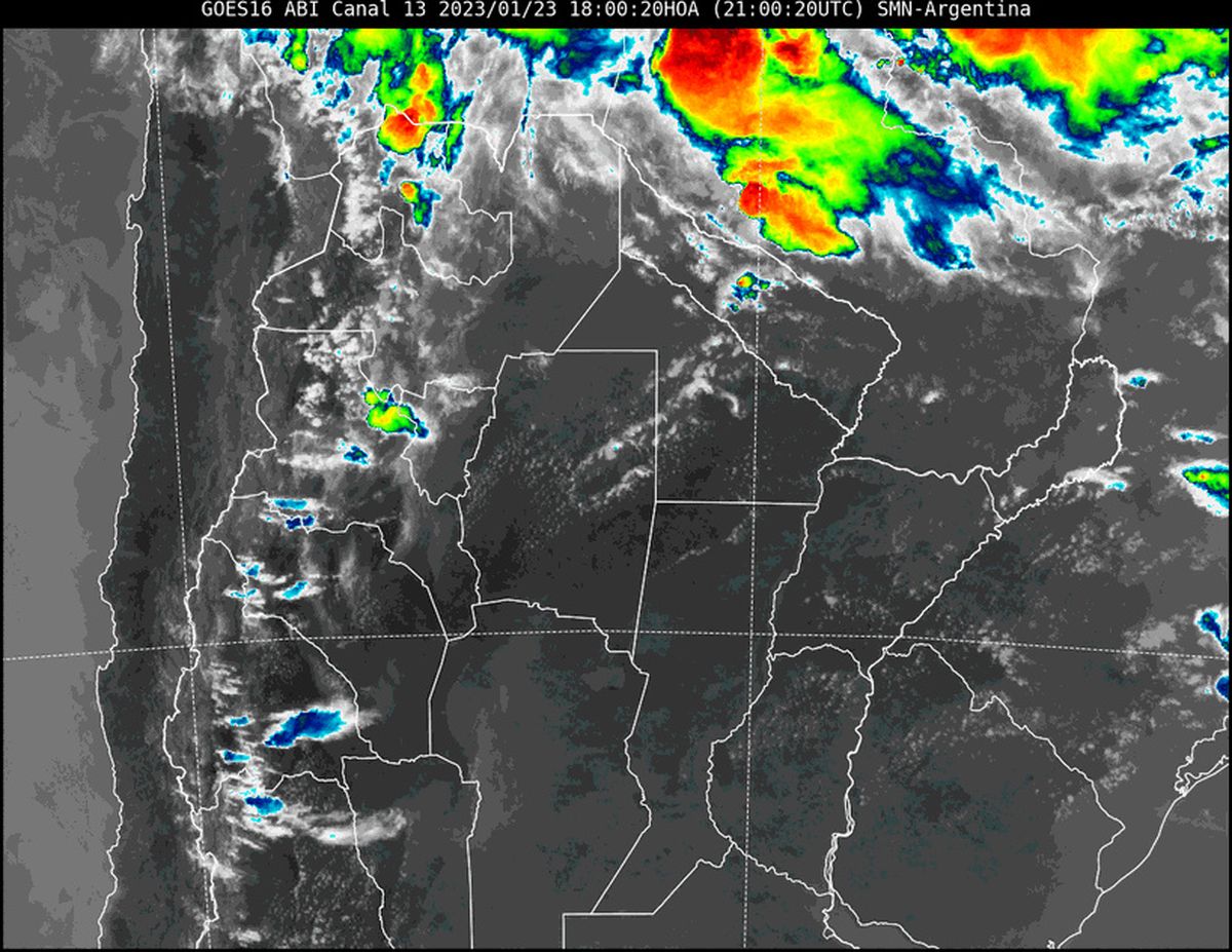 En la imagen satelital se observa que el cielo de nuestra provincia se encuentra prácticamente despejado.