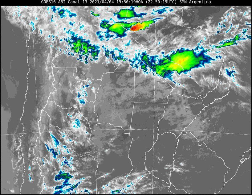 En la imagen satelital se observa el cielo de nuestra región con poca nubosidad.