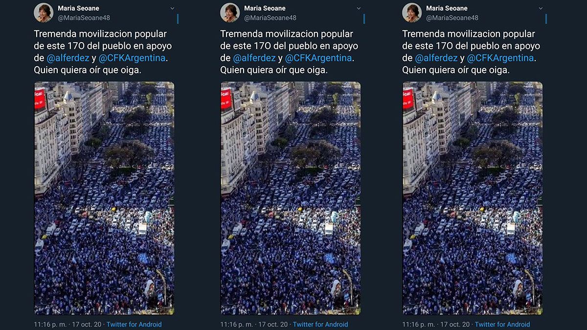 La periodista y escritora María Seoane utilizó la misma foto que D