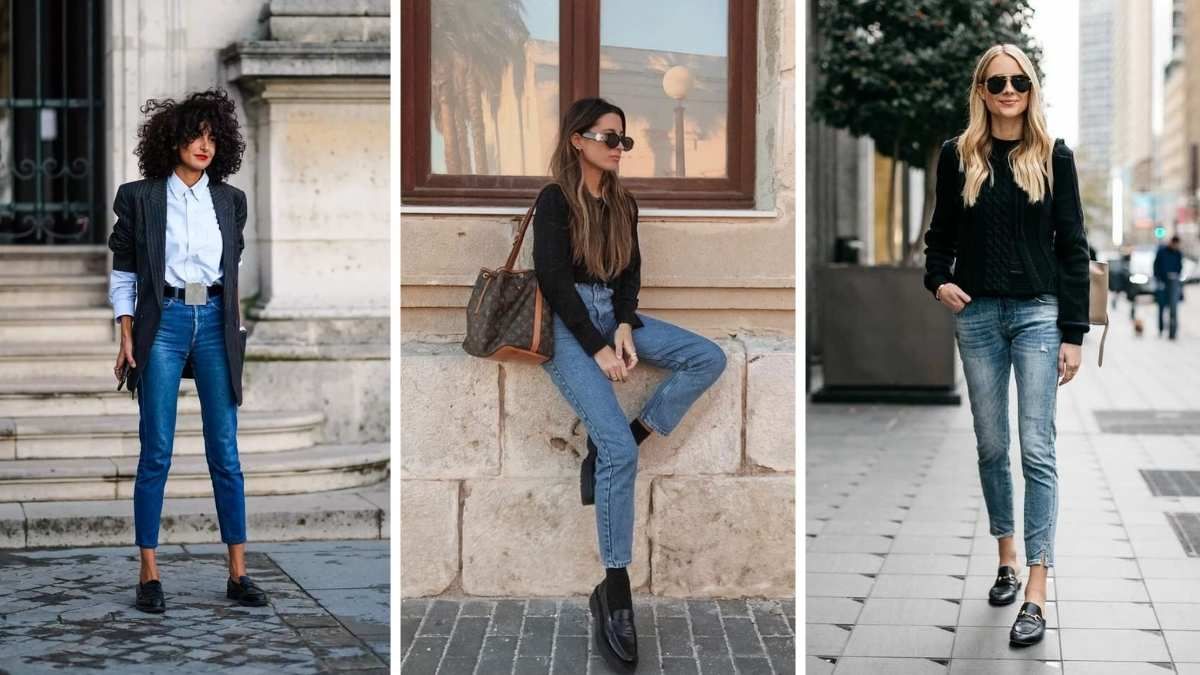 Los zapatos Oxford o mocasines son ideales para combinar con los skinny jeans. Los zapatos Oxford o mocasines son ideales para combinar con los skinny jeans.