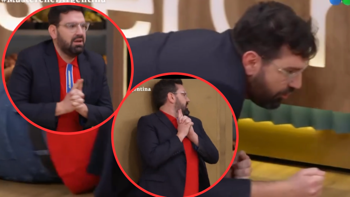 El espectáculo de caras de Damián Betular como agente secreto en MasterChef.