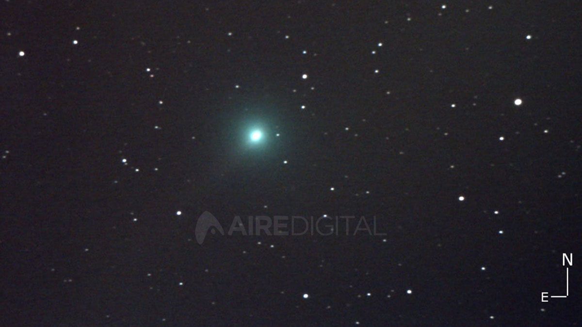 Recorte de la imagen registrada por José Luis Sánchez del cometa Lemmon desde Rosario.