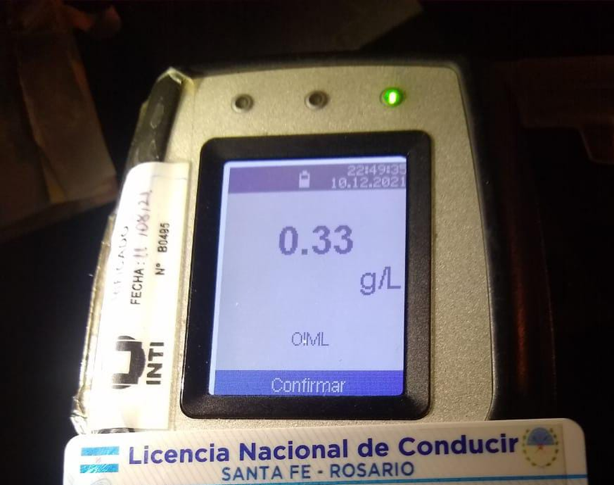 El resultado del test de alcoholemia al que se sometió el conductor del colectivo. 