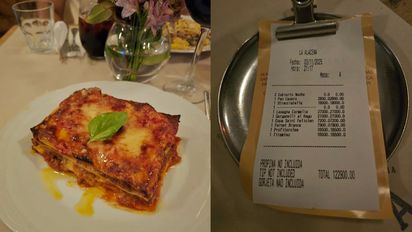 Fue a La Alacena Trattoria, pidió pastas, vino, postre y mostró el ticket final