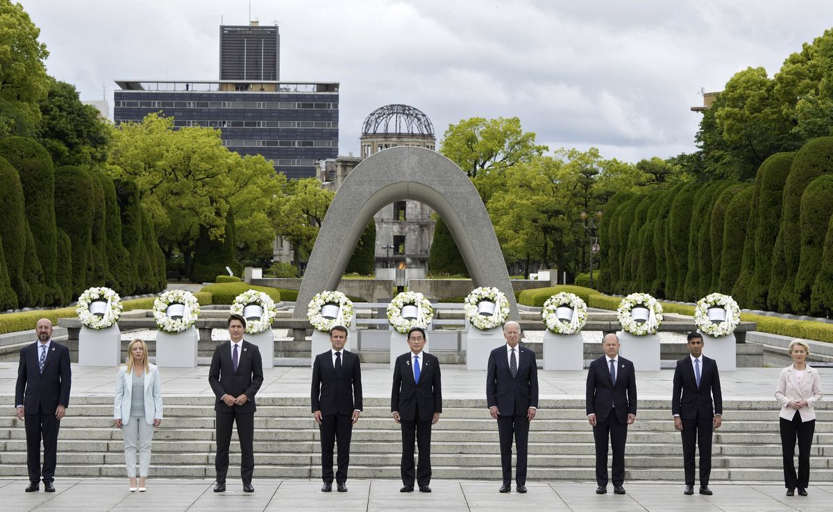 Los líderes del G7 en la cumbre celebrada en la ciudad japonesa de Hiroshima.