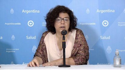 La secretaria de Acceso a la Salud de la Nación, Carla Vizzotti, encabezó la conferencia de este domingo.