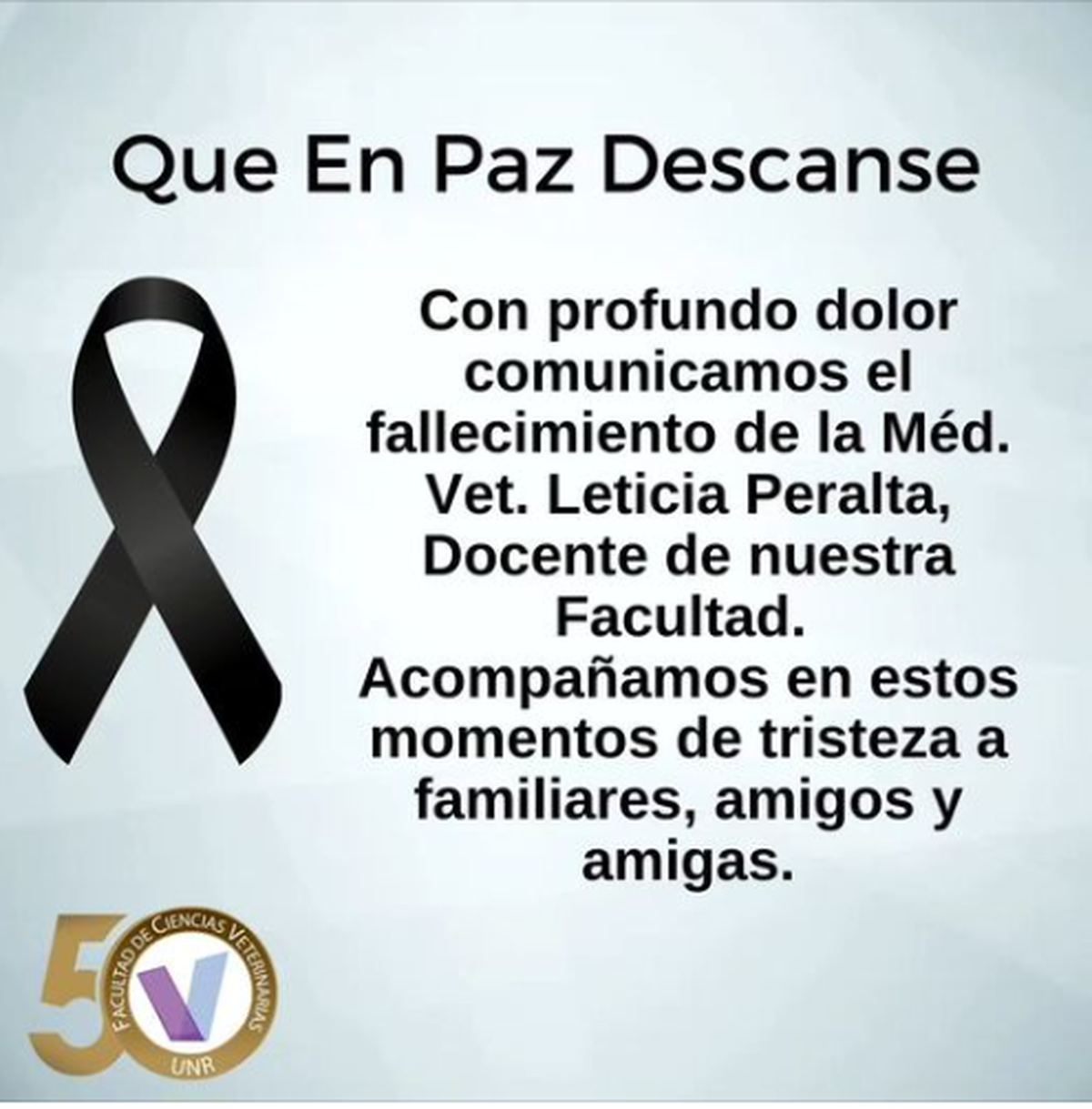 De acuerdo a lo informado, desde hacía más de 20 años que la licenciada en veterinaria trabajaba como docente en la universidad. De acuerdo a lo informado, desde hacía más de 20 años que la licenciada en veterinaria trabajaba como docente en la universidad.