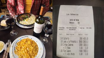 Fue a Los Bohemios, pidió lomo y unas pastas: mostró el ticket final