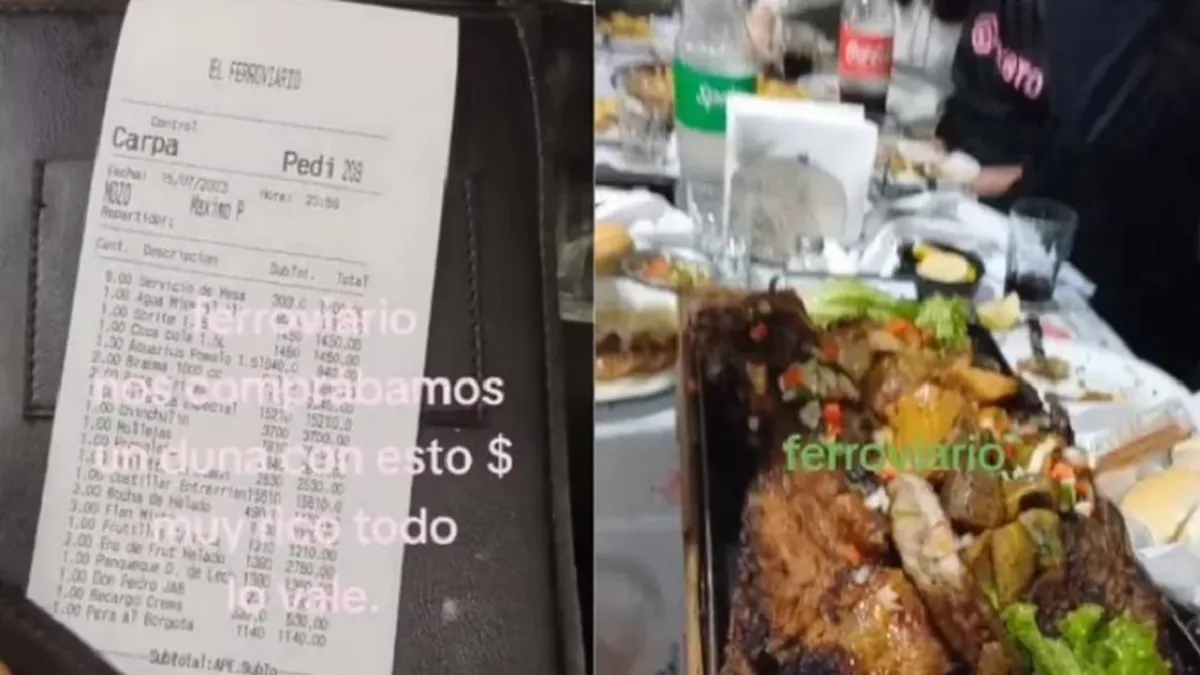 La cena se volvió viral en TikTok luego de que se destacara el costo de la comida. La cena se volvió viral en TikTok luego de que se destacara el costo de la comida.