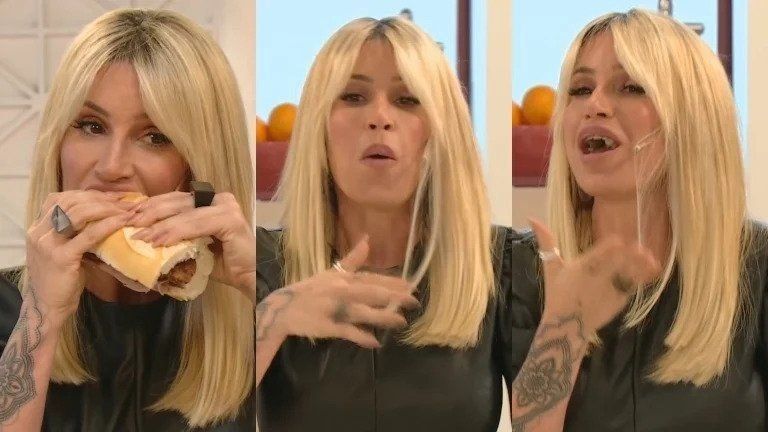 Florencia Peña se atragantó con un sándwich de milanesa en vivo