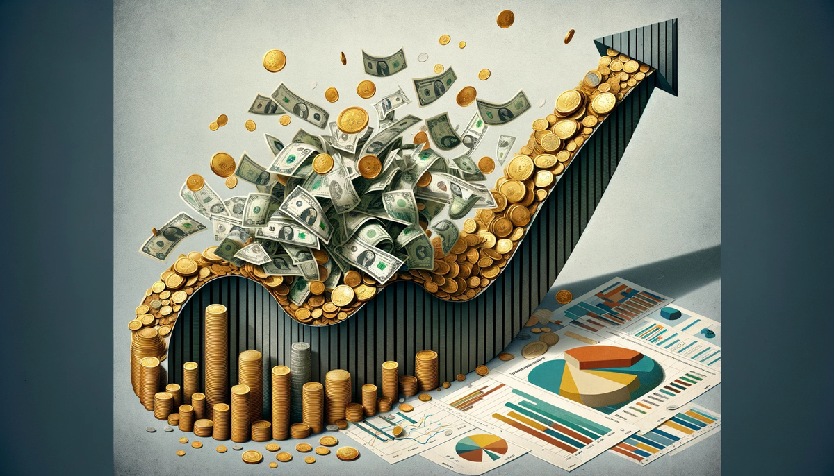 Ilustración conceptual de la "Teoría del Derrame" en economía, representando metafóricamente la transferencia de riqueza desde los sectores más ricos a los más pobres. Ilustración conceptual de la "Teoría del Derrame" en economía, representando metafóricamente la transferencia de riqueza desde los sectores más ricos a los más pobres.