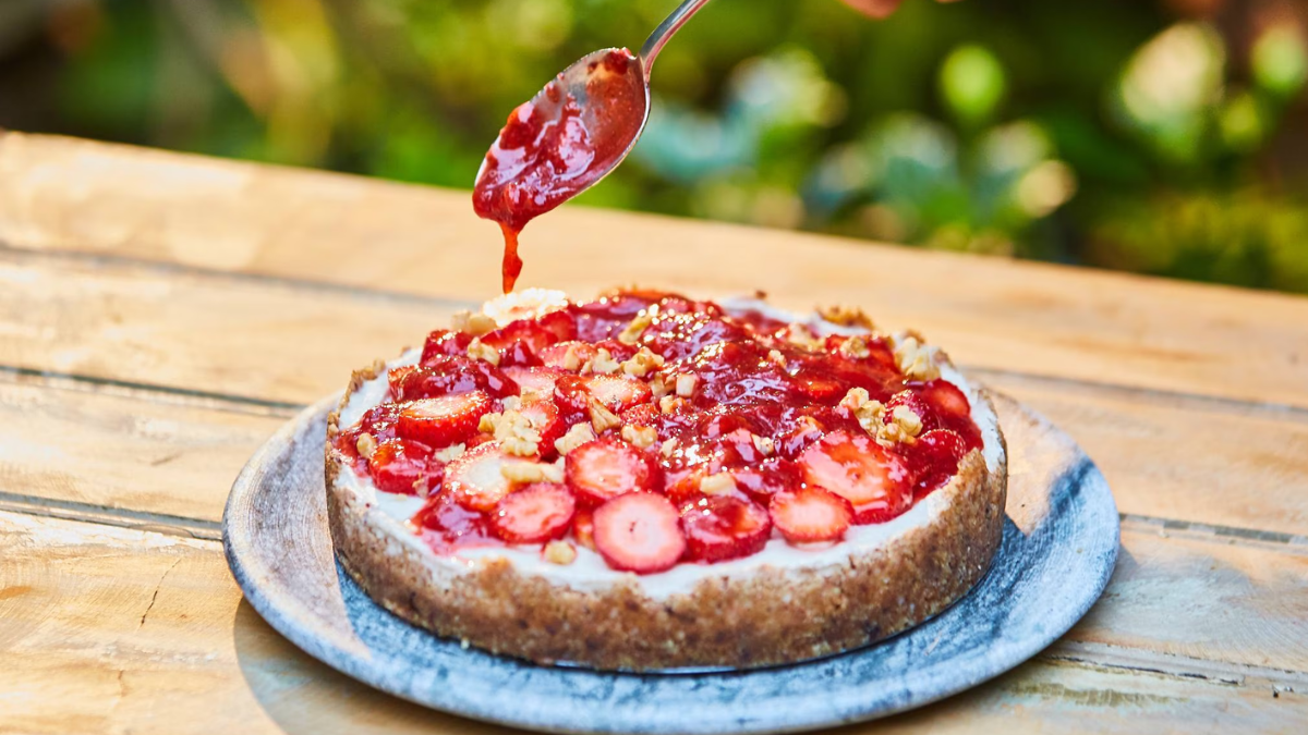 Cheesecake de frutilla sin horno.