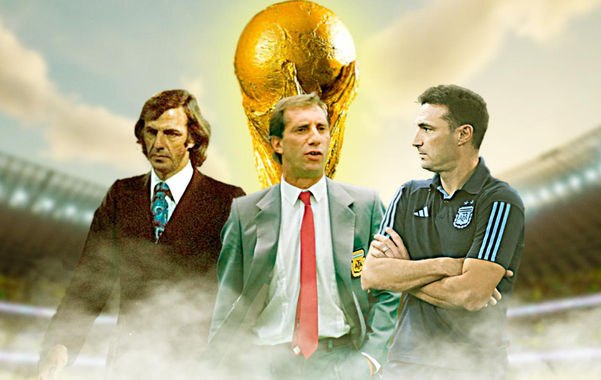 Lionel Scaloni, Carlos Bilardo y César Luis Menotti. Lionel Scaloni, Carlos Bilardo y César Luis Menotti.