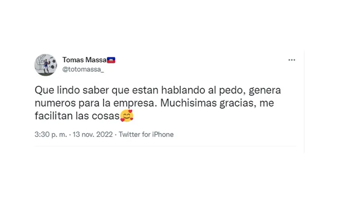 Los tuits de Toto Massa Captura