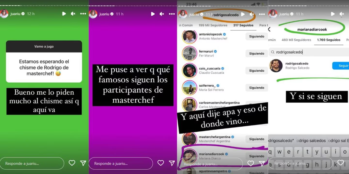 Juariu descubrió que Mariana Diarco estaría viéndose con Rodrigo Salcedo, semifinalista de MasterChef.