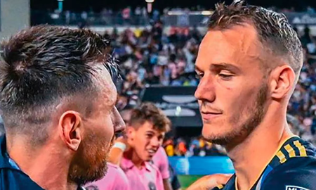 Daniel Gazdag, el 10 de Philadelphia Union, se quedó con una gran foto con Lionel Messi. Daniel Gazdag, el 10 de Philadelphia Union, se quedó con una gran foto con Lionel Messi.