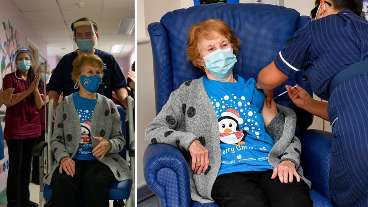 Margaret Keenan fue la primera paciente en recibir la vacuna de Pfizer contra el coronavirus.