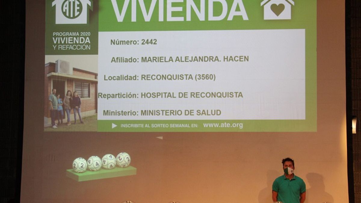 Se realizó el Décimo sorteo del Programa ATE Vivienda y Refacción este miércoles 4 de noviembre con más de 6 mil afiliados/as inscriptos comprendidos en la Ley 10.052 de paritaria de la Administración Pública o en la 13.608 del personal del Tribunal de Cuentas.