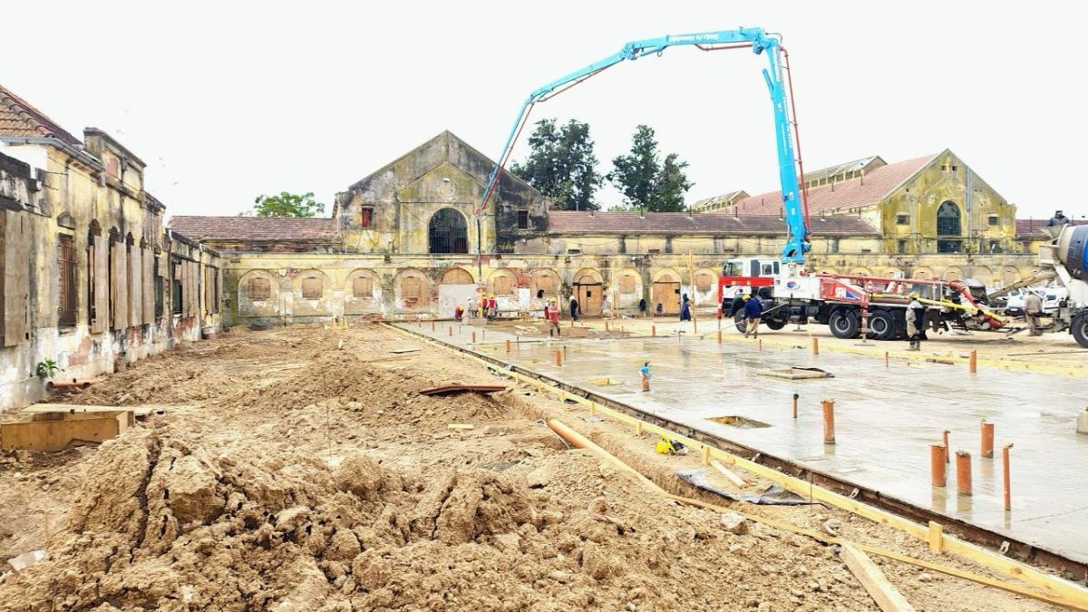 En la cárcel de Coronda se están realizando tareas de hormigonado.