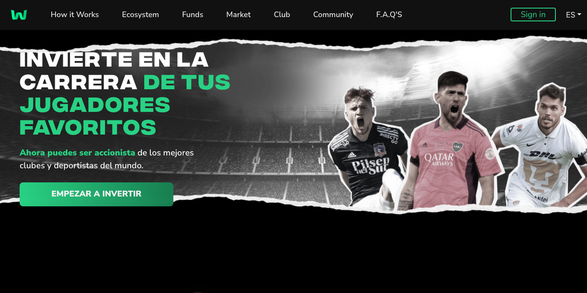 Democratizar la industria del fútbol: cualquier persona podrá apoyar e invertir en sus jugadores y clubes preferidos.