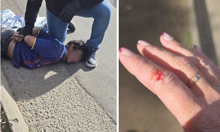 El hombre fue detenido por vecinos que auxiliaron a la mujer, quien resultó herida en su mano por el forcejeo. El hombre fue detenido por vecinos que auxiliaron a la mujer, quien resultó herida en su mano por el forcejeo.