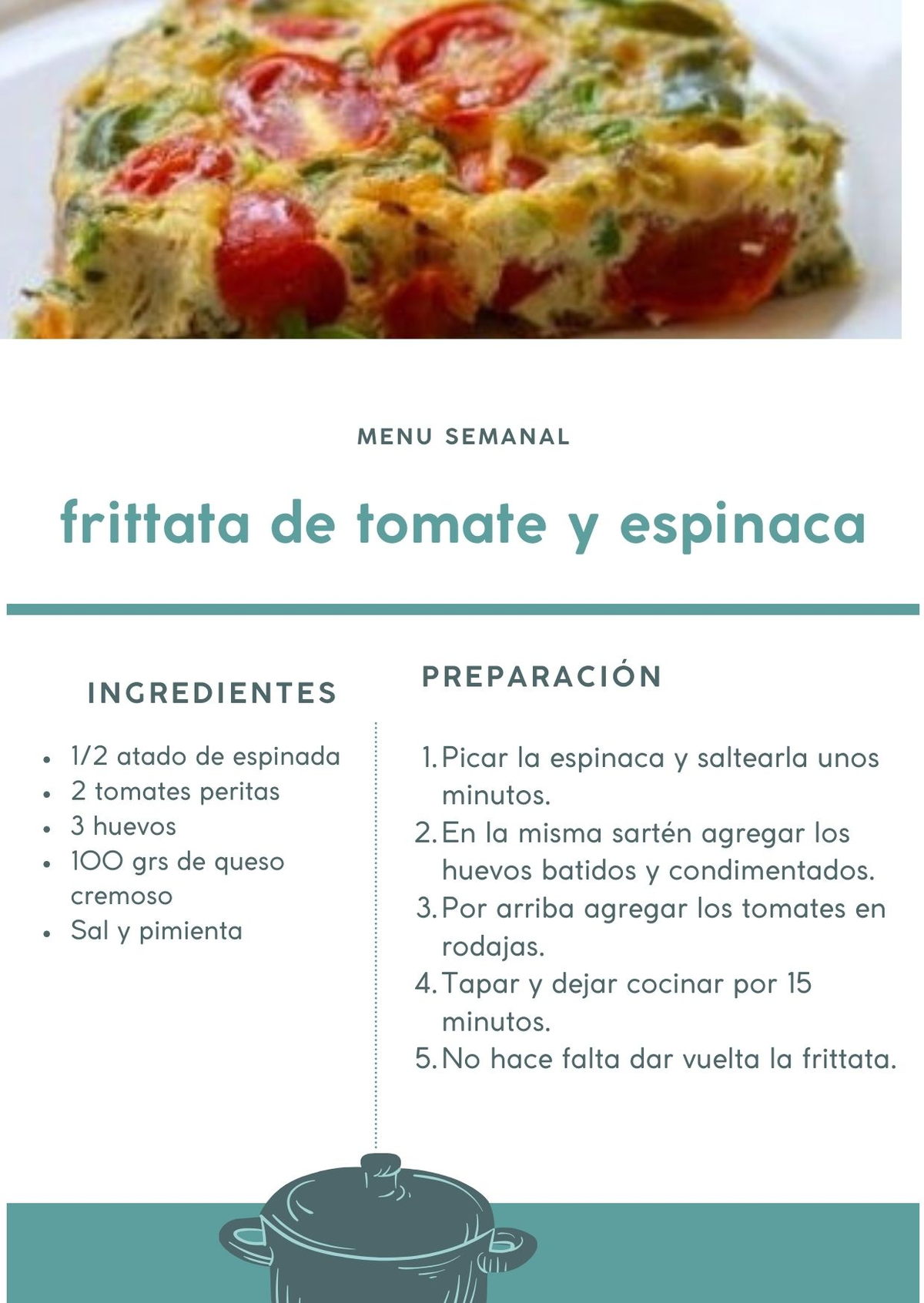 La frittata de tomates y espinaca es una excelente alternativa para hacer rápidamente en casa, con pocos ingredientes. La frittata de tomates y espinaca es una excelente alternativa para hacer rápidamente en casa, con pocos ingredientes.