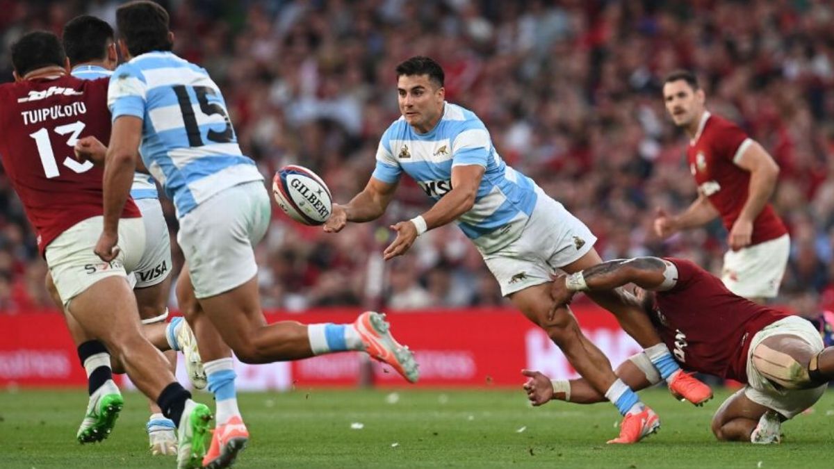 Tomás Albornoz, la figura de Los Pumas frente a los Lions. Tomás Albornoz, la figura de Los Pumas frente a los Lions.