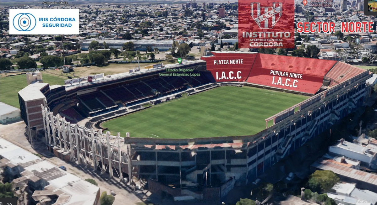 La tribuna Norte del estadio de Colón será el lugar para las dos barras de Instituto. La tribuna Norte del estadio de Colón será el lugar para las dos barras de Instituto.