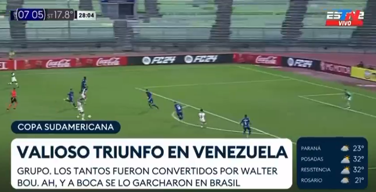La gráfica que salió al aire este viernes en TN, tras la derrota de Boca. La gráfica que salió al aire este viernes en TN, tras la derrota de Boca.