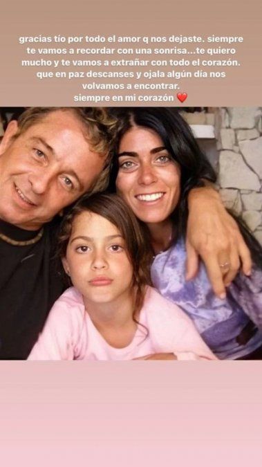 Tini Stoessel despidió a su tío, Rodolfo Stoessel.