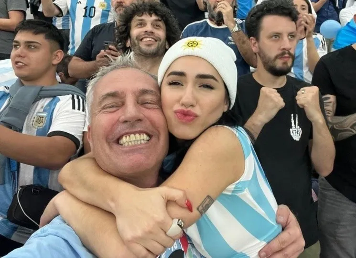 Marley y Lali Espósito alentando a la Selección argentina en el Mundial Qatar 2022
